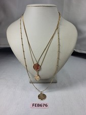 H&M Divided Gold Layered  Pendant Necklace Costume Jewellery FEB676