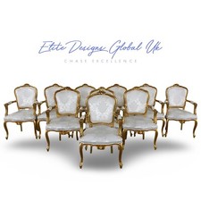 Elite Stunningly beautiful Gold French Palace Louis style dining chairs