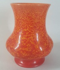 Great Art Deco Pilkingtons Royal Lancastrian Orange 14cm tall Pottery Vase