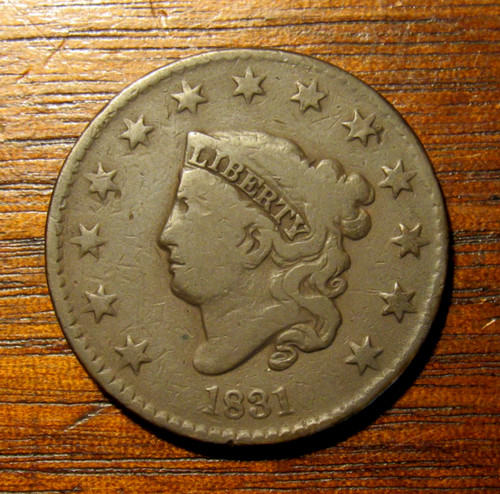 1831 coronet large cent fine - large,