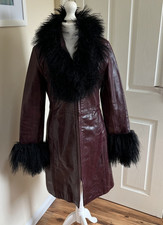 Vintage burgundy Mongolian fur