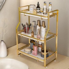 2 Tier Bathroom Counter Organizer Bathroom Storage Shelf Spice Rack Vanity Tray