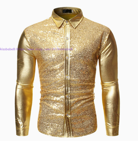 Men sequin shirts long sleeve - shirts,