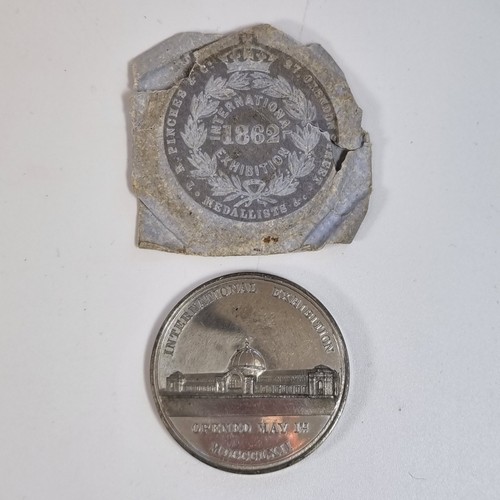 Antique white metal medal - antique,