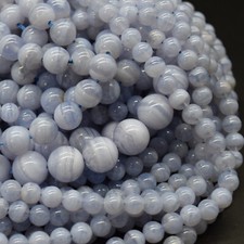 Blue Lace Agate Round Beads -
