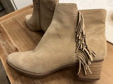 Banana Republic Hello Sole Mate Women's Fringed Booties, Size 8 1/2, Tan/beige