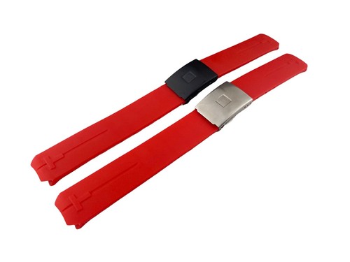 20mm red rubber - red, strap