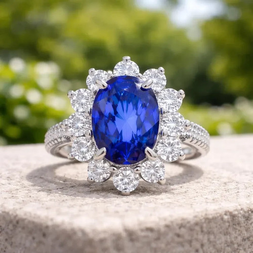 Oval cut 30ct natural blue - natural,