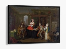 THE INSPECTION, WILLIAM HOGARTH - FLOAT EFFECT FRAMED CANVAS ARTWORK PRINT