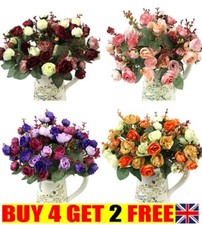 1 BOUQUET 21 HEAD CONCISE ARTIFICIAL ROSE SILK FLOWER LEAF HOME WEDDING DECOR