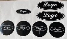 Ford Focus zetec mk3 gel domed badge Front Back S/W + 55mm centre black / white