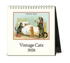 Cavallini - 2026 Desk Calendar - 6 x 6.5ins - Vintage Cats