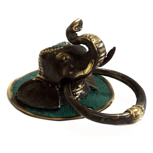Brass door knocker elephant - brass,