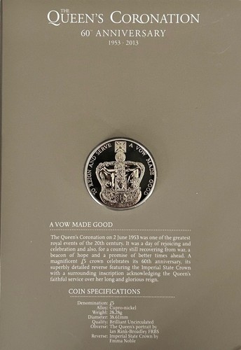 2013 60th anniversary - 2013, £5