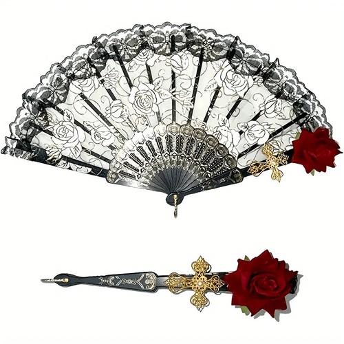 Vintage spanish lace folding - vintage,