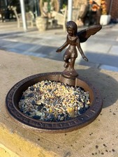 Cast Iron Fairy Bird Feeder Seed Nut Birds Garden Gift Ornament Decoration Feed