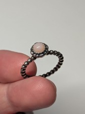 Genuine Pandora Sterling Silver Pink Opal October Birthstone Ring | Size L 1/2