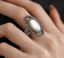 925 Silver Ring, Chunky Adjustable Ring, Full Finger Ring, Vintage Ring, Boho