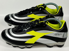 Diadora Roberto Baggio Black Silver & Yellow Football Boots RB10 UK 7.5 New