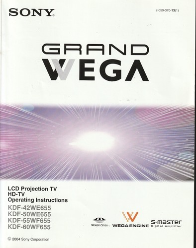 Sony grand wega lcd projection - sony,