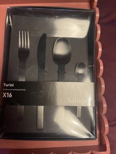 Habitat 16 Piece Turini Black Cutlery