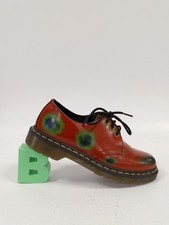 DR. MARTENS 1461 Shoes Red Green Navy UK 5 Multicolour Rub Off - PRE-OWNED/ BOX