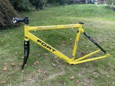 Yellow Fort Road Bike Frame & Carbon Forks – Rare Czech-Made – Columbus Carve