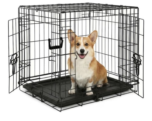 Door metal dog crate - metal, with