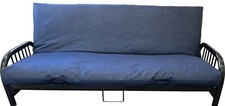 Twin Size Dark Blue Denim Futon Mattress Cover, Bed Slipcovers Encasement 