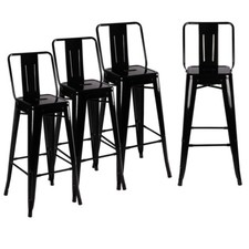 4x Tall Metal Industrial Black
