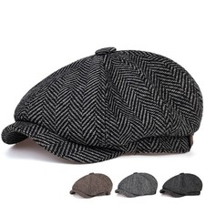 Mens Newsboy Cap Herringbone