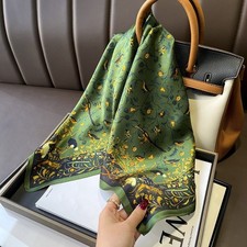 100% Silk Scarf Women Vintage