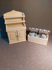 Dolls house 1/12th scale painted cabinet/dresser and storage chest
