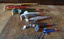 Vintage Hardy Lures x 7no , varied selection including reflex , yellow belly etc