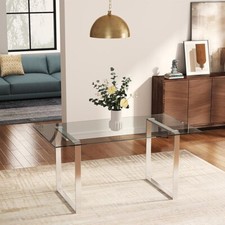Large Clear Glass Dining Table