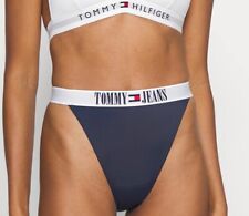 Tommy Hilfiger Jeans Navy Logo High Leg Bikini Brief XS UK 8