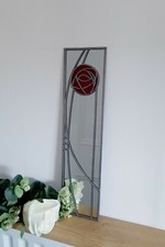 10x40cm Mackintosh Rose design 2  Stained Glass effect mirror Handmade in the UK