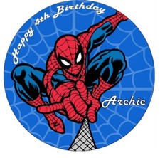 Spiderman Personalised Edible Cake Topper Edible Wafer Paper 7.5" Marvel Hero