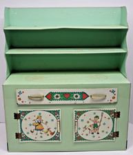 Vintage 1950's Wolverine Doll tin Metal Kitchen Cupboard Cabinet China Hutch
