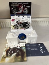 Franklin mint 1:10 1969 Triumph Bonneville Bike Classic model boxed rare