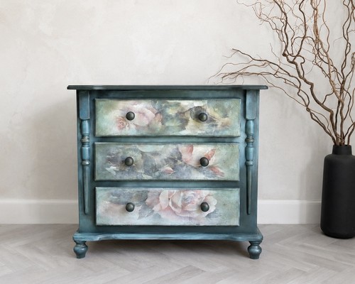 Vintage pine chest drawers - pine,