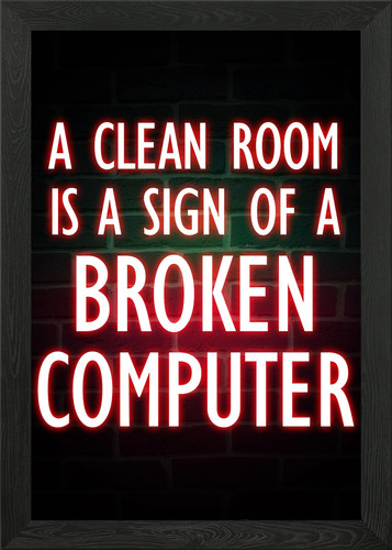 Broken computer neon quote - broken,