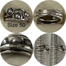 PANDORA GREY FRESH WATER CULTURED PEARL RING SIZE 50 REF 190606GP DISCONTINUED