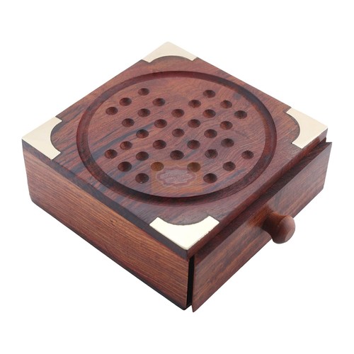 Wooden solitaire board game - solitaire,