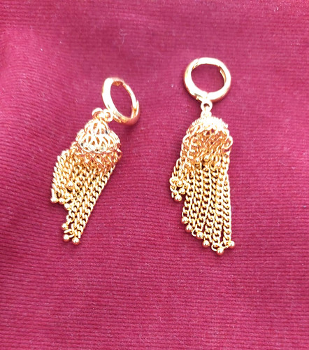 Gold colour jhumka jhumki - colour,