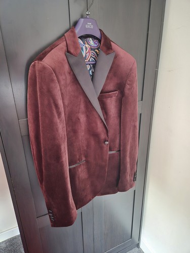 Mens burgundy red - , slim-fit