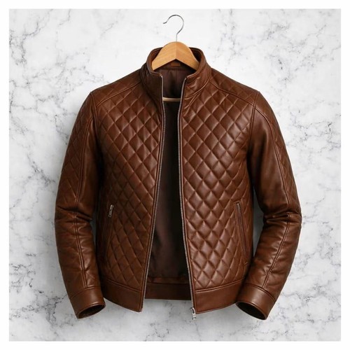 Men brown quilted flight - ,