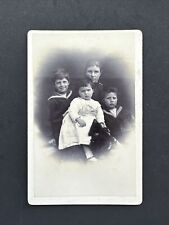 CABINET CARD Children Stuffed? Cat Taxidermy Antique Victorian Fashion Photo