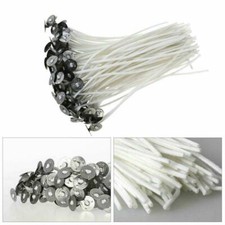 PRE WAXED CANDLE WICKS WITH SUSTAINERS LONG TABBED FOR CANDLE MAKING 150MM CRAFT