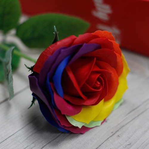 Rainbow rose soap - rainbow,